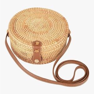 Handwoven Round Rattan Bag